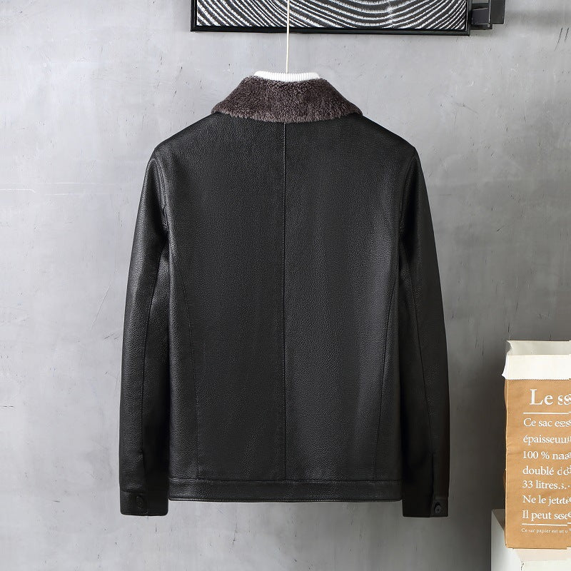The Percival - Leather Fleece Padded Jacket