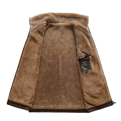 The Percival - Leather Fleece Padded Jacket