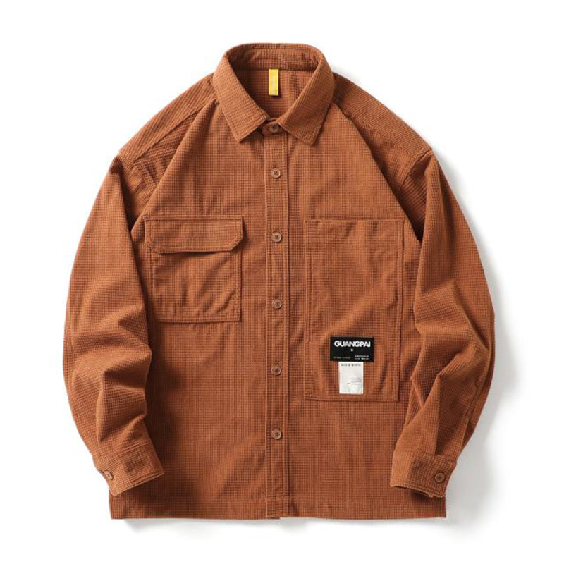 Men's Fashion Casual Vintage Work Shirt Long Sleeve