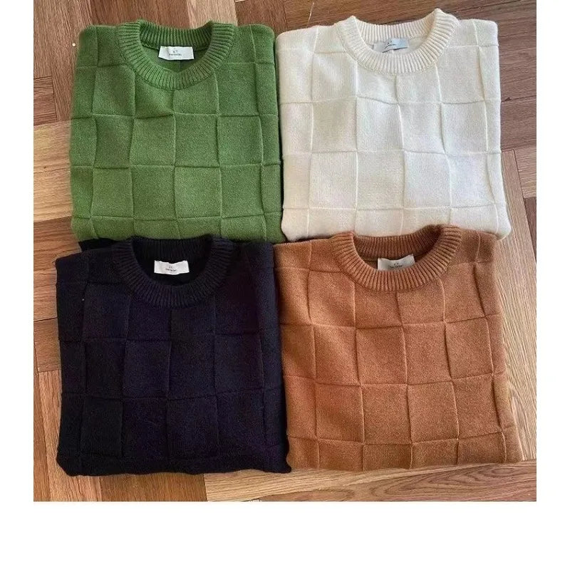 Elegant Fashion Autumn Winter Long Sleeve O Neck Velvet Thin Fleece Sweater Y2K Clothes 2023 Men Warm Sweater Pullover Top