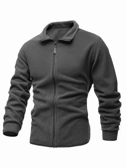 Winter men's fleece casual zipper jacket