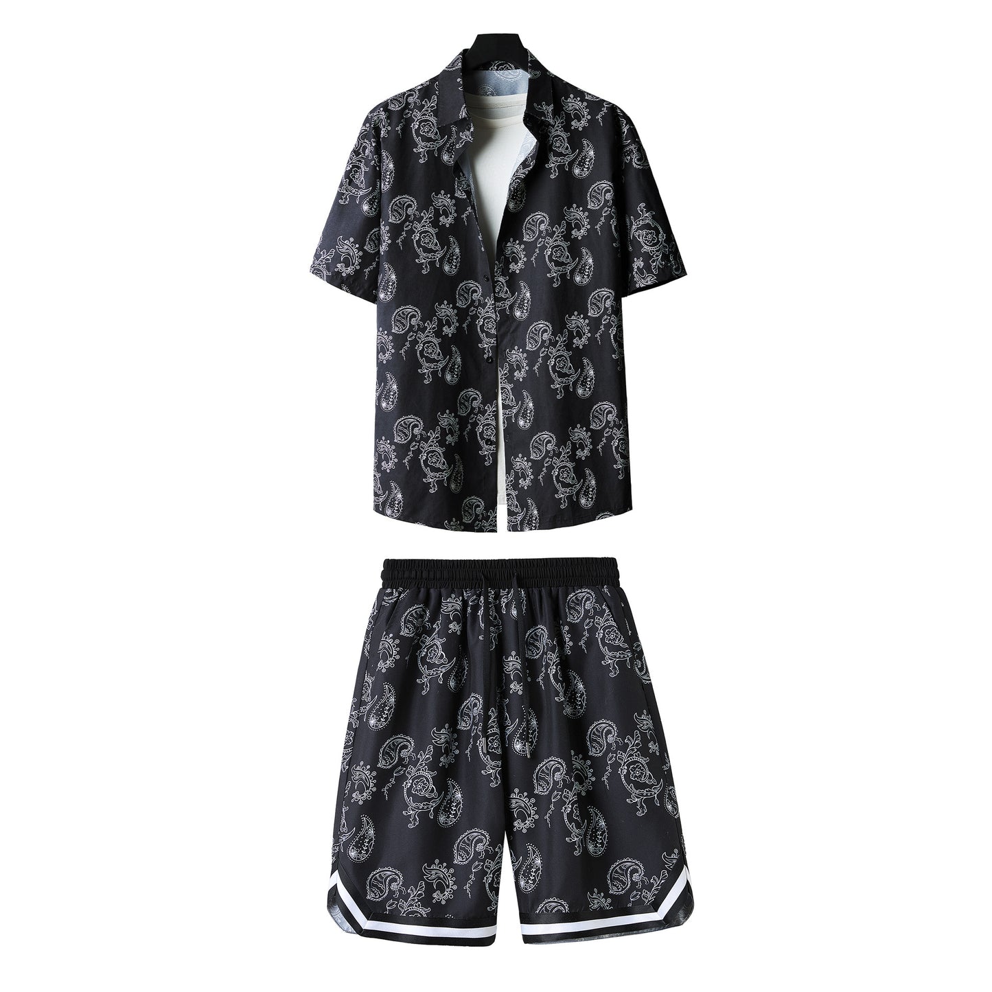 Summer Men's Trendy Handsome Suit Men's Three-piece Short-sleeved Shorts Suit