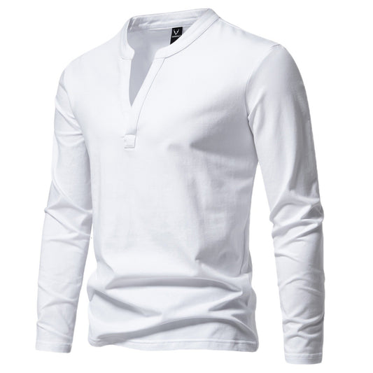 Men's Fashion Stand Collar Long Sleeve T-shirt