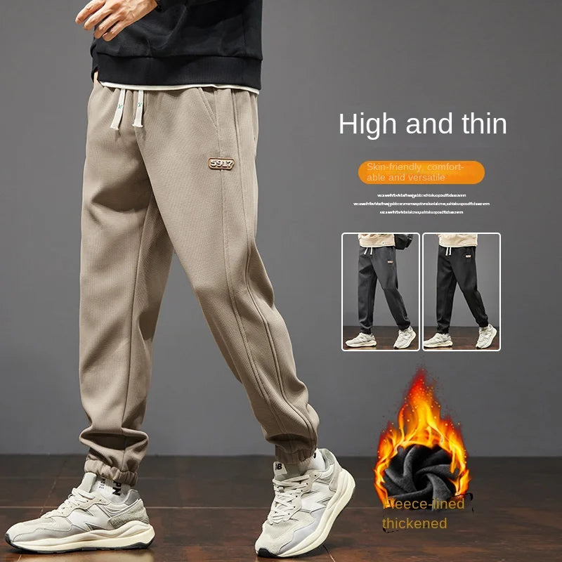 New autumn and winter plush new loose leggings sports trousers men's fashion brand student sweatpants casual trousers