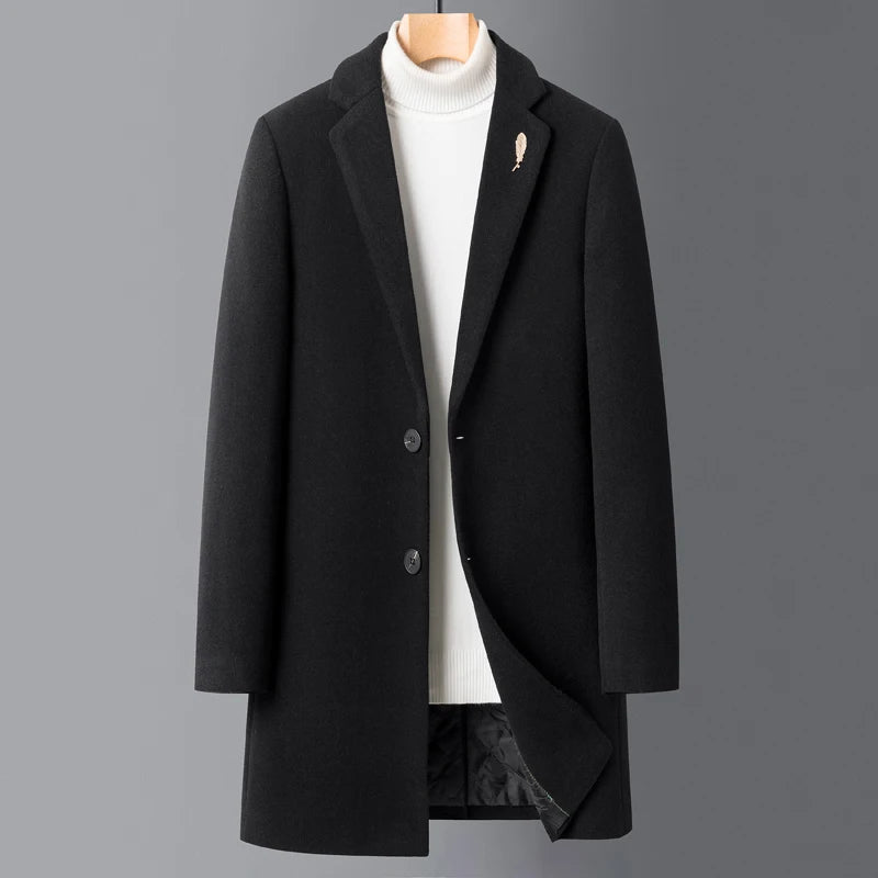 Men's Long Wool Pea Coat