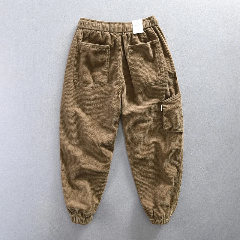 2023 Autumn New Retro Cargo Pants Men Clothing Casual 100% Cotton Daily Joggers Men Trousers AZ627