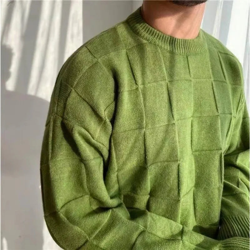 Elegant Fashion Autumn Winter Long Sleeve O Neck Velvet Thin Fleece Sweater Y2K Clothes 2023 Men Warm Sweater Pullover Top